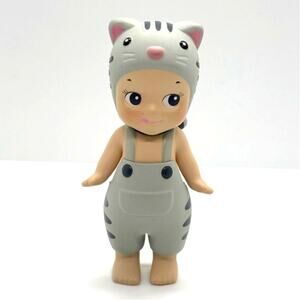 New Kawaii Cupid Angel Mini Figures in Silver Gray Cat Costume, Cute Toy, Gift